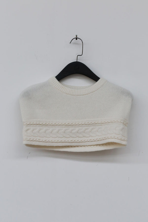 MING MA Cable Knit Waistcoat AW21-KN17-WTWL